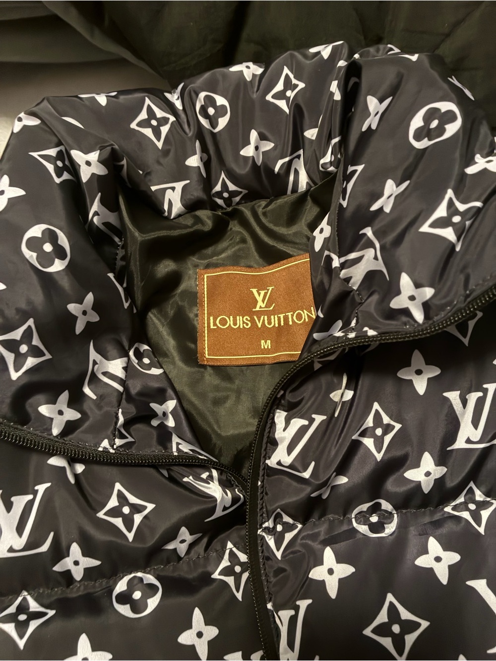 Louis Vuitton Black & White Monogram Puffer Jacket